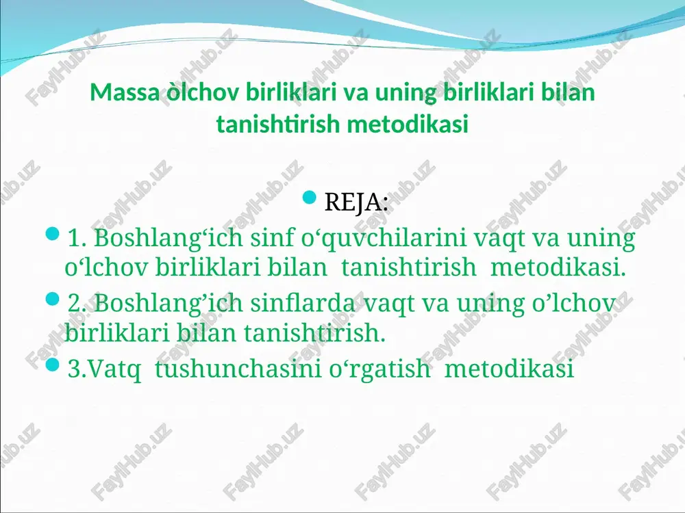 vaqt o‘lchovlari metodikasi — PPT