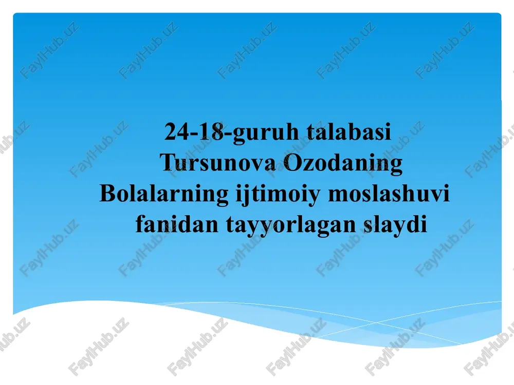 bolalarning ijtimoiy rivojlanishi — PPTX