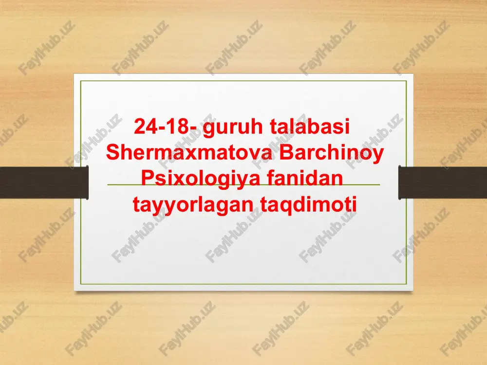 bolalar psixologiyasi — PPTX