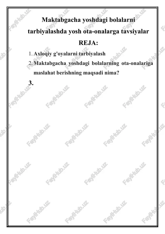 bolalar va ota-onalar — DOCX