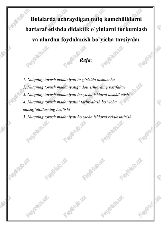 nutqning tovush madaniyati — DOCX
