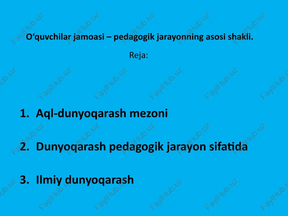 dunyoqarash — PPTX