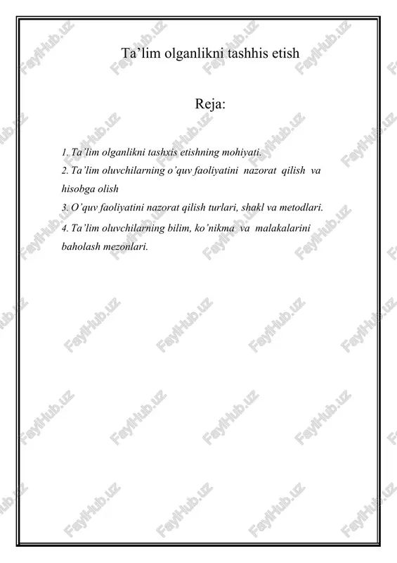 ta’lim olganlikni tashhis etish — DOCX