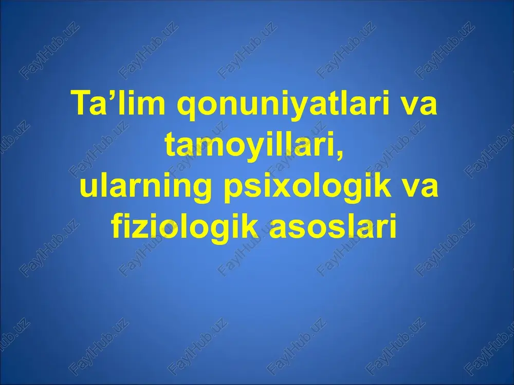ta’lim qonuniyatlari — PPTX
