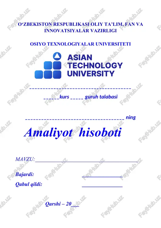 amaliyot hisoboti — DOCX