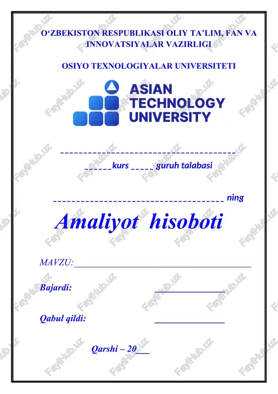amaliyot hisoboti — DOCX