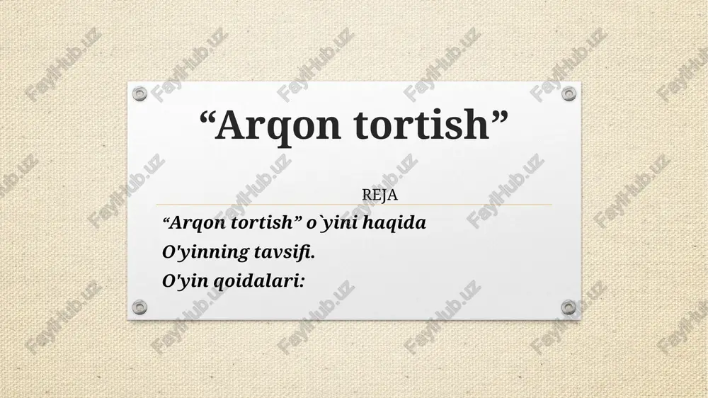 arqon tortish — PPTX