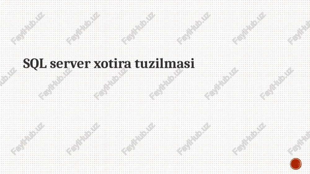 sql server xotira tuzilmasi — PPTX