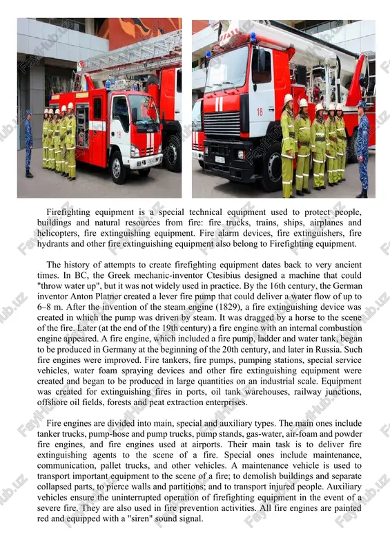 firefighting equipment — DOCX