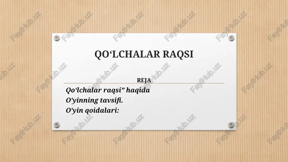 qo‘lchalar raqsi — PPTX