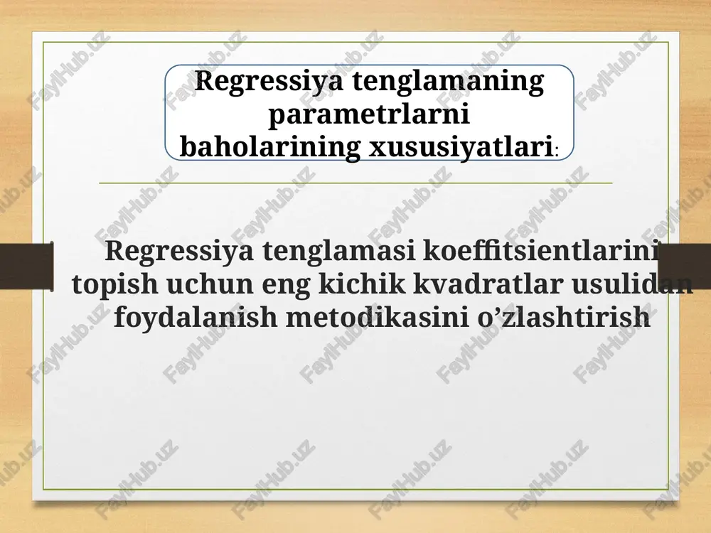 regressiyat englamaning koeffitsientlari — PPTX