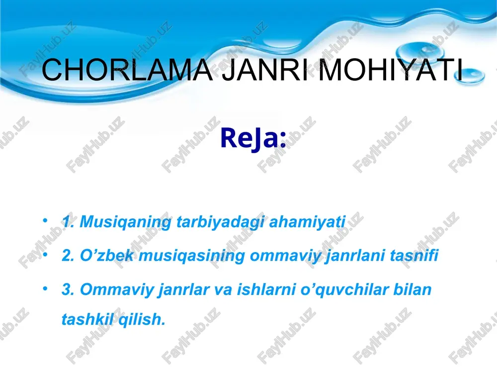 chorlama janri mohiyatireja — PPT