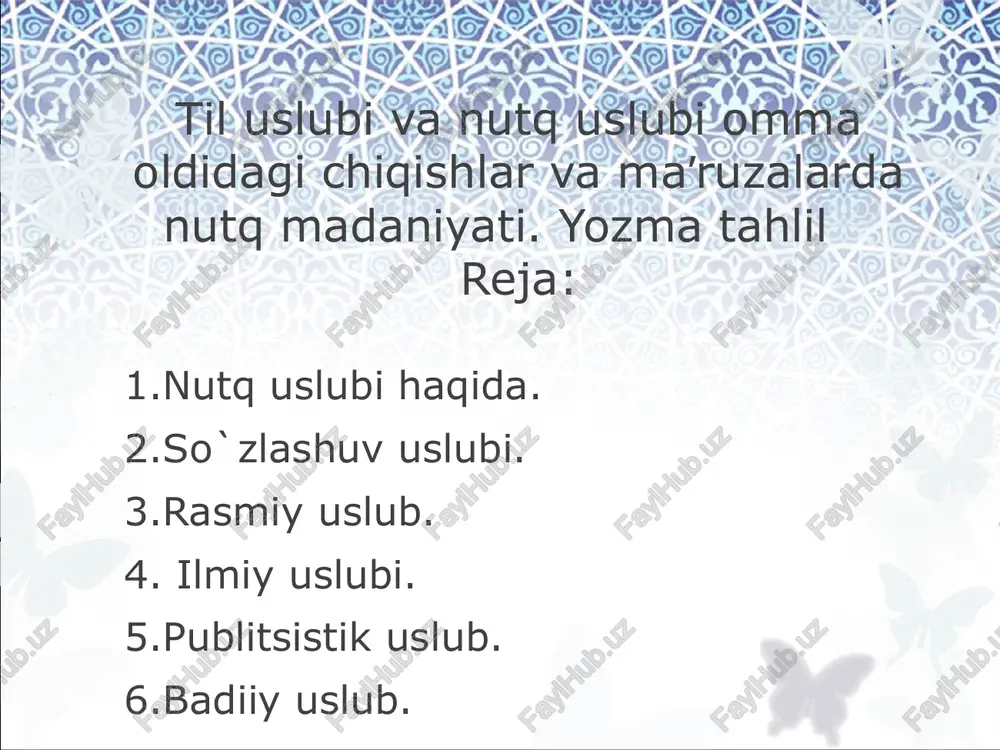 nutq uslubi — PPTX