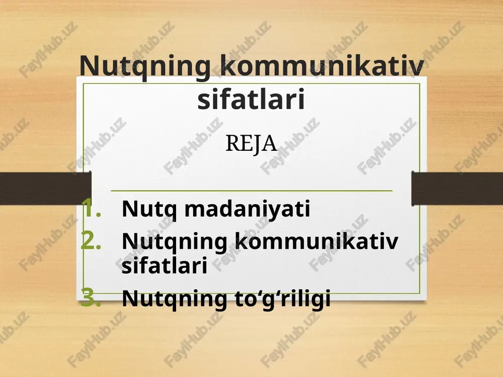 nutqning kommunikativ sifatlari — PPTX