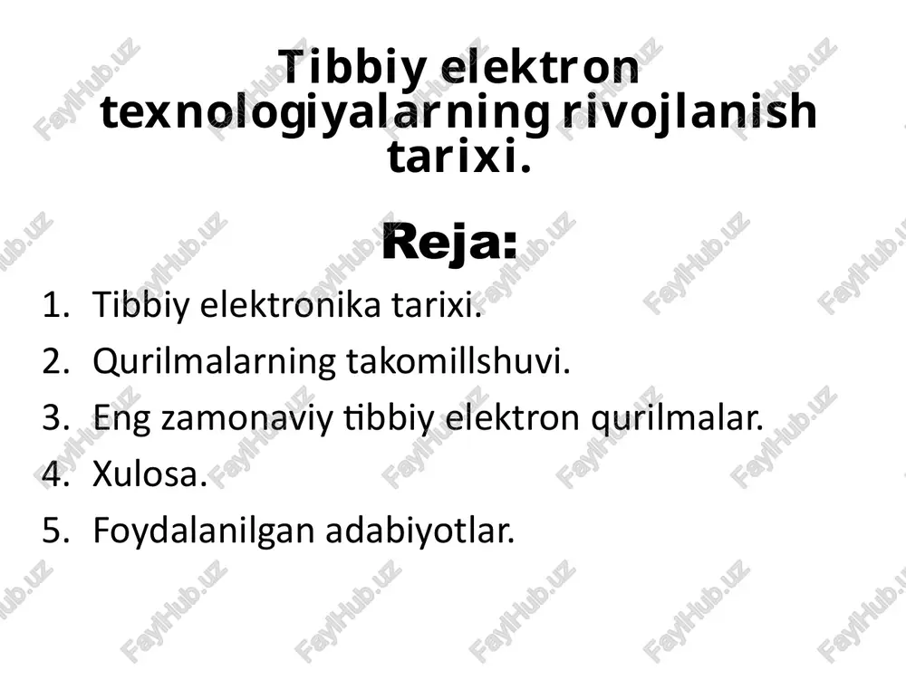 tibbiy elektron texnologiyalarning rivojlanish tarixi — PPTX