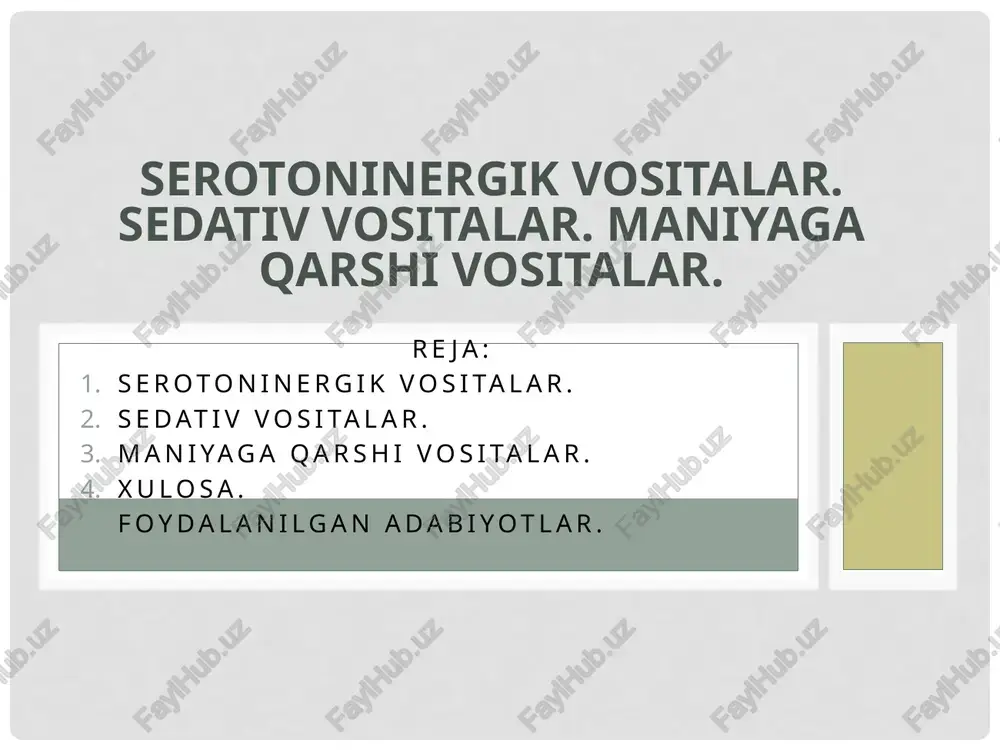 serotoninergik vositalar — PPTX