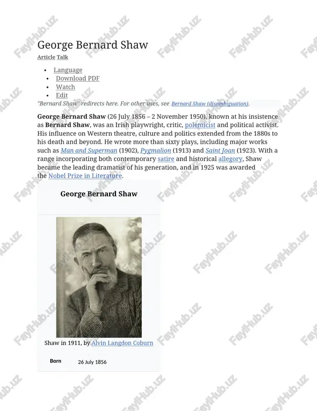 george bernard shaw — DOCX