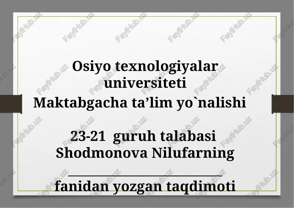 shodmonova nilufarning fanidagi taqdimoti — PPTX