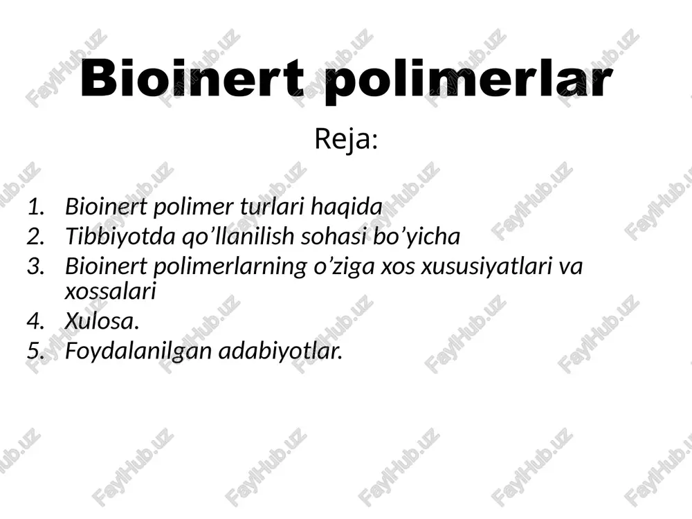 bioinertpolimerlar — PPTX