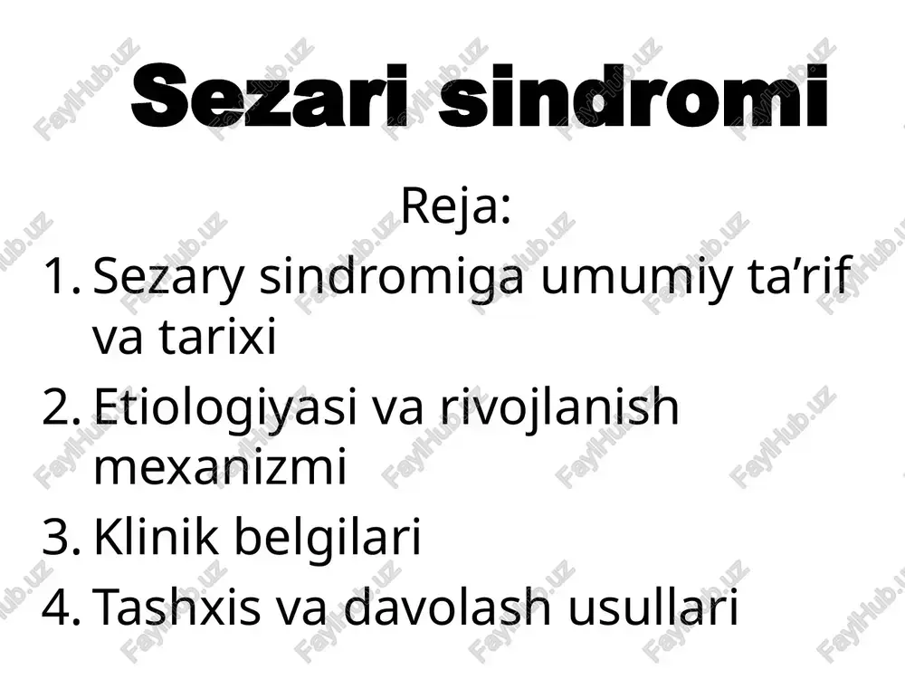 sezary sindromi — PPTX
