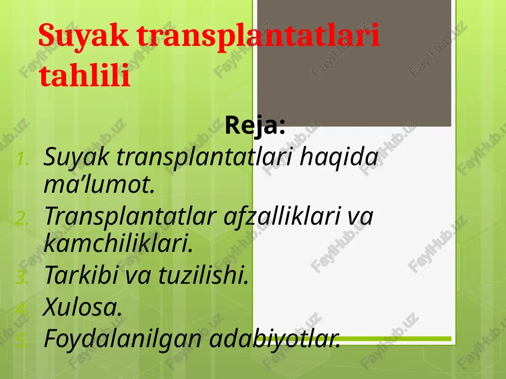 suyak transplantatlari — PPTX