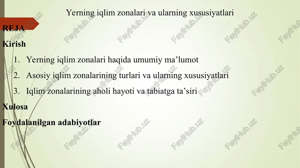 yerning iqlim zonalari va ularning xususiyatlari — PPT