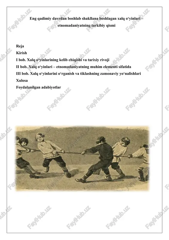 xalq o‘yinlari – etnomadaniyattning tarkibiy qismi — DOCX