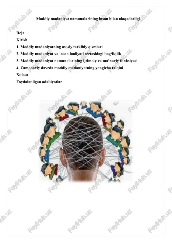 moddiy madaniyat namunalarining inson bilan aloqadorligi — DOCX