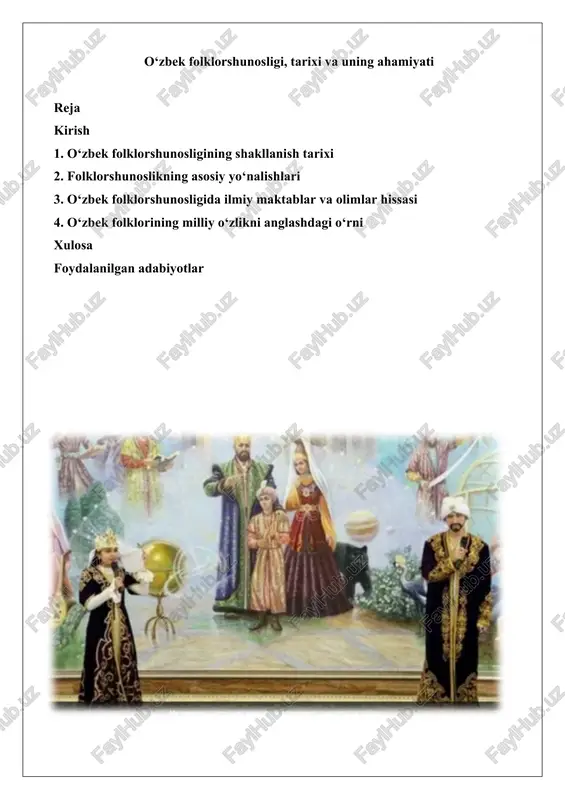 o'zbek folklorshunosligi — DOCX