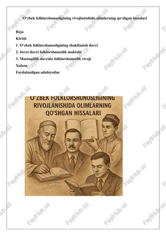 o‘zbek folklorshunosligi — DOCX