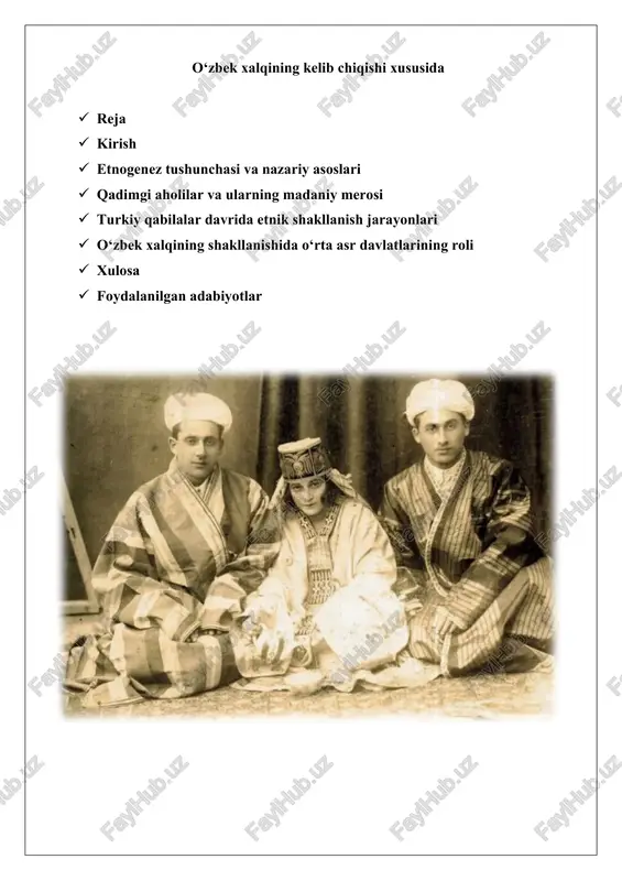 o‘zbek xalqining kelib chiqishi xususida — DOCX