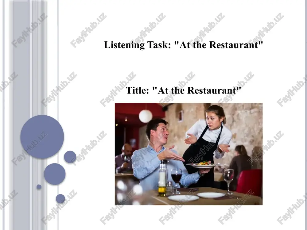 at the restaurant — PPTX