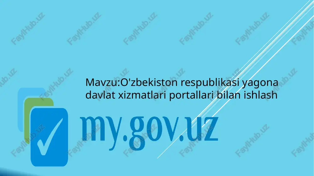 o'zbekiston respublikasi yagona davlat xizmatlari portallari bilan ishlash — PPTX