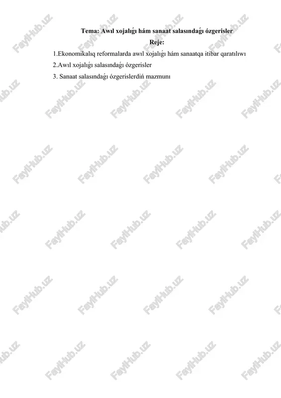 ekonomikalıq reformalar — DOCX
