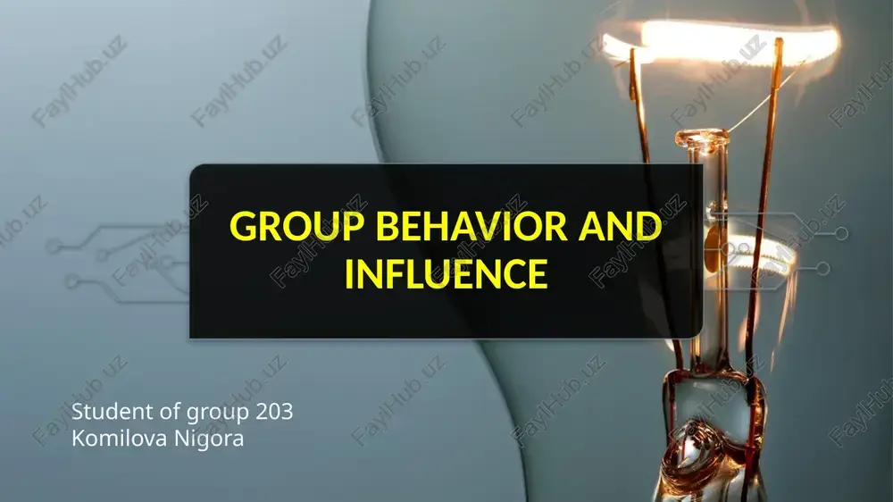 group behavior and influence — PPTX
