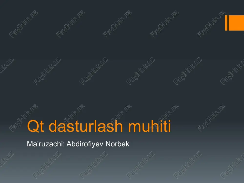 qt dasturlash muhiti — PPTX