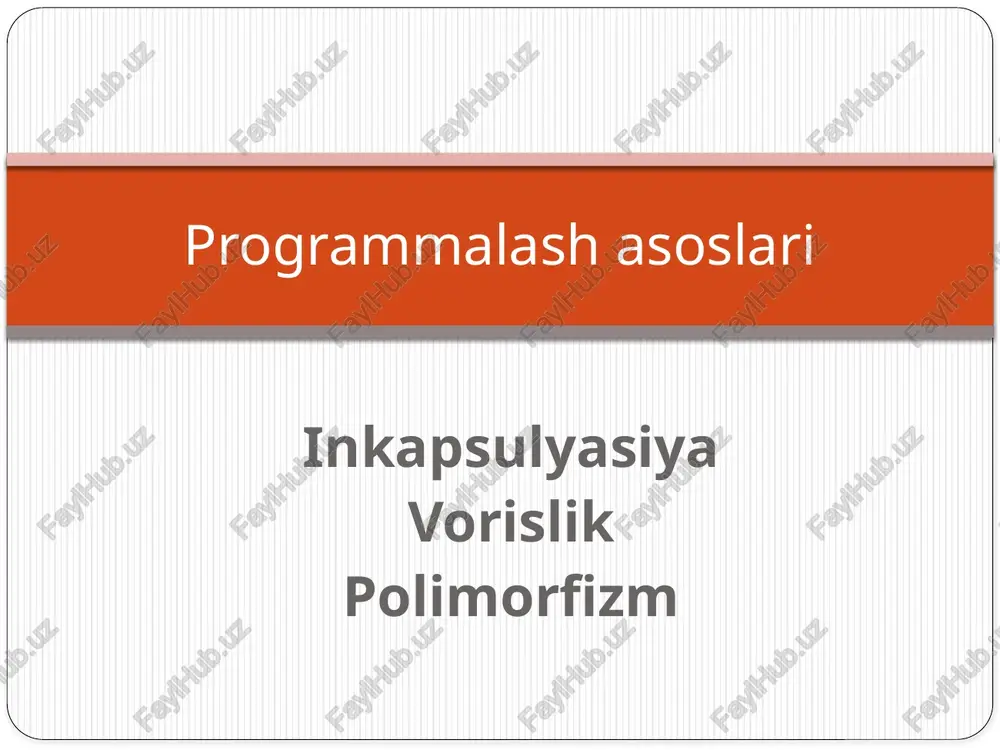 ob’ektgayo‘naltirilgandasturlash — PPTX