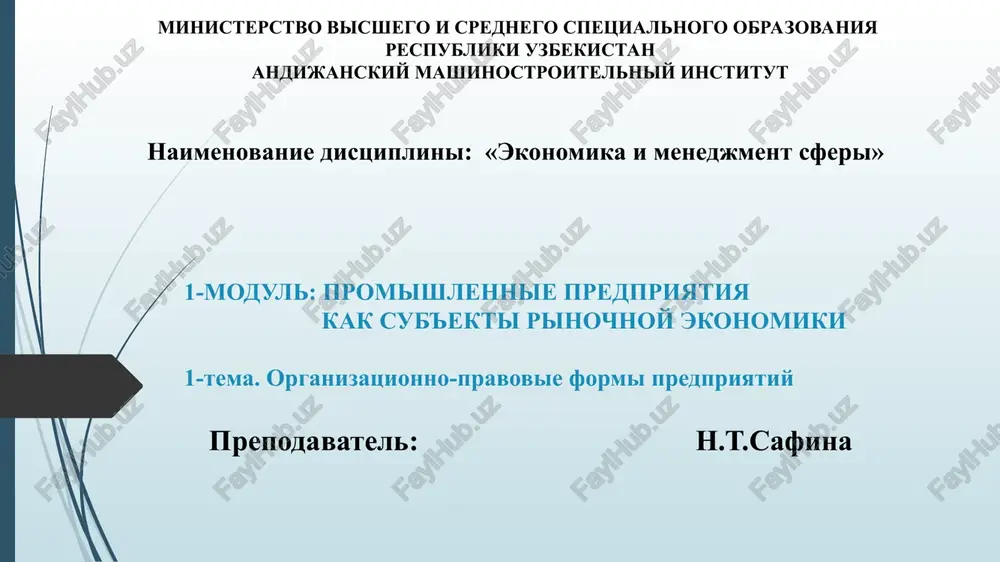 ekonomika i menedjment sferi — PPT