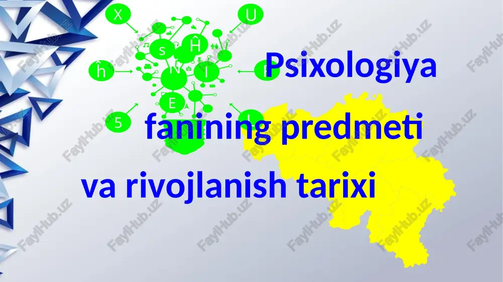 psixologiya fanining predmeti — PPTX
