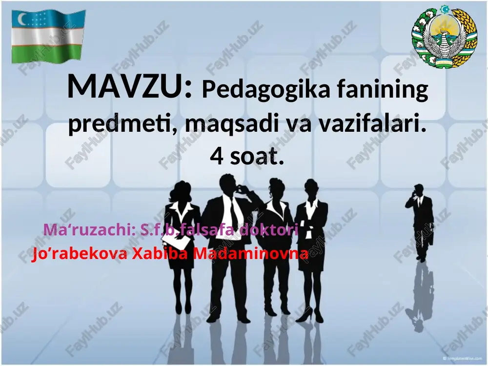pedagogika fanining predmeti,maqsadi va vazifalari — PPT