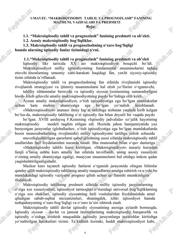 makroiqtisodiy tahlil va prognozlash — DOCX
