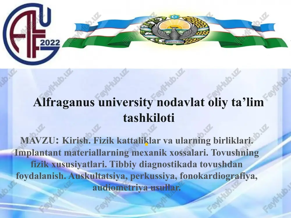 alfraganus university nodavlat oliy ta’lim tashkiloti — PPTX