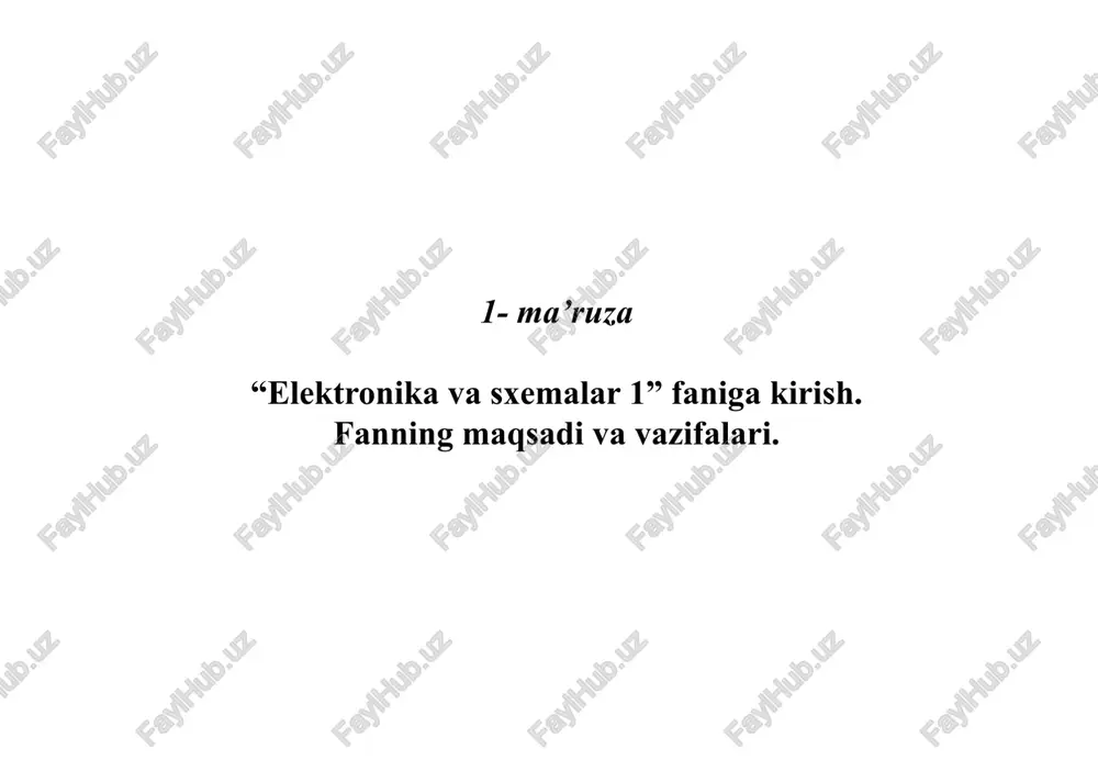 elektronika va sxemalar 1 — PPTX