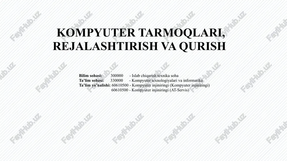 kompyuter tarmoqlari — PPTX