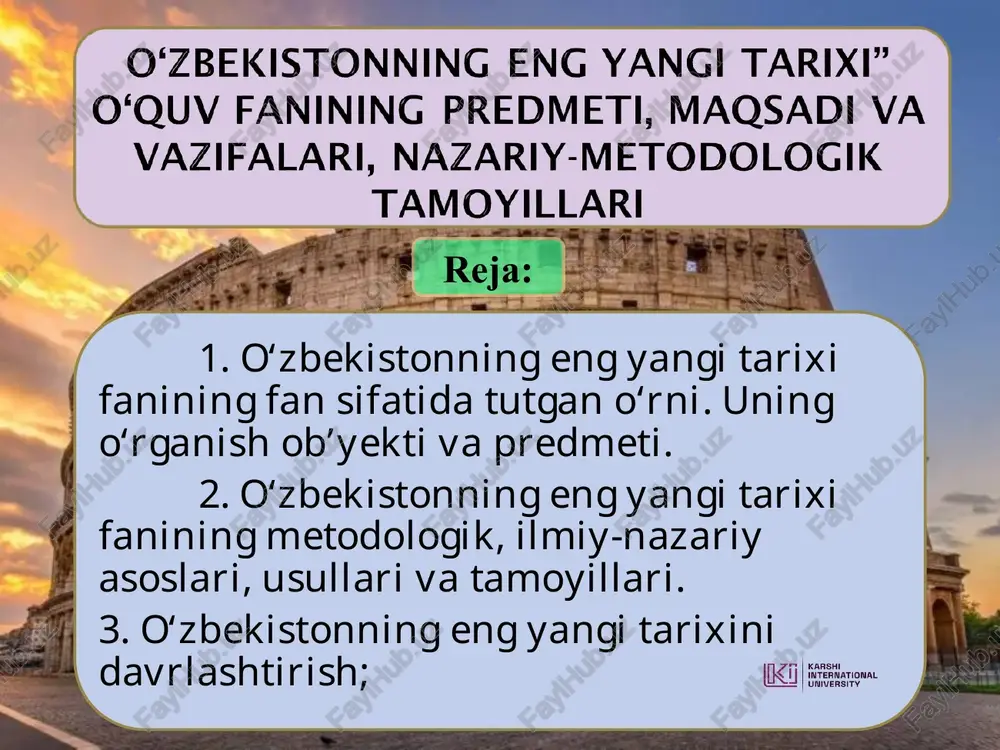 o‘zbekistonning eng yangi tarixi — PPT
