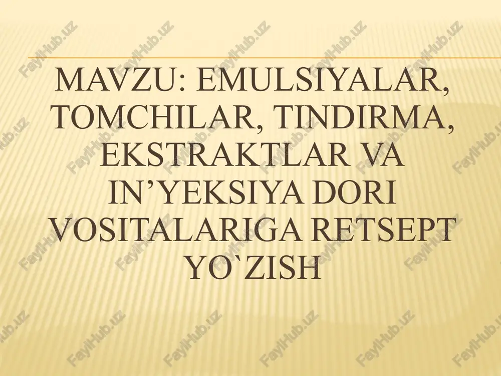 emulsiya (emulsum) — PPTX