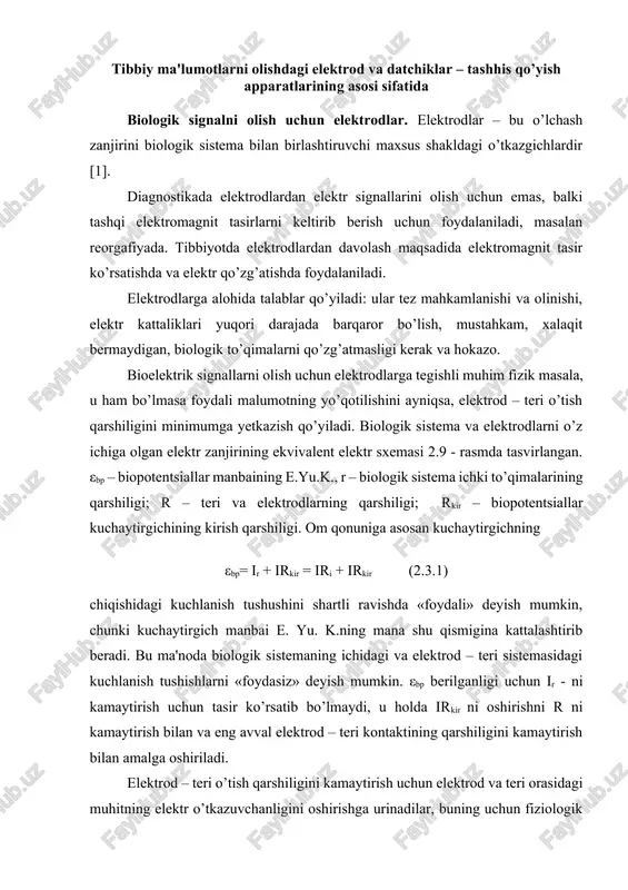 elektrod va datchiklar — DOCX
