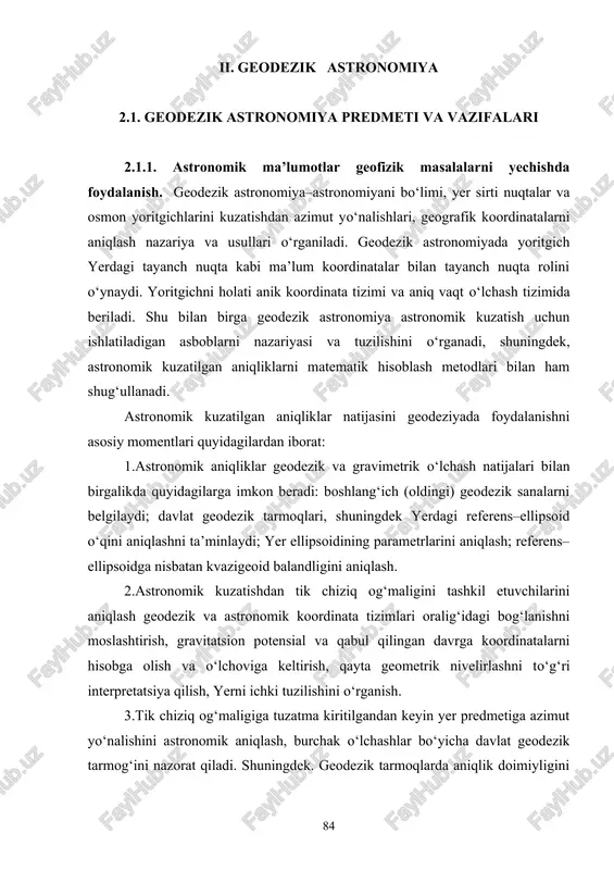 geodezik astronomiya — DOC