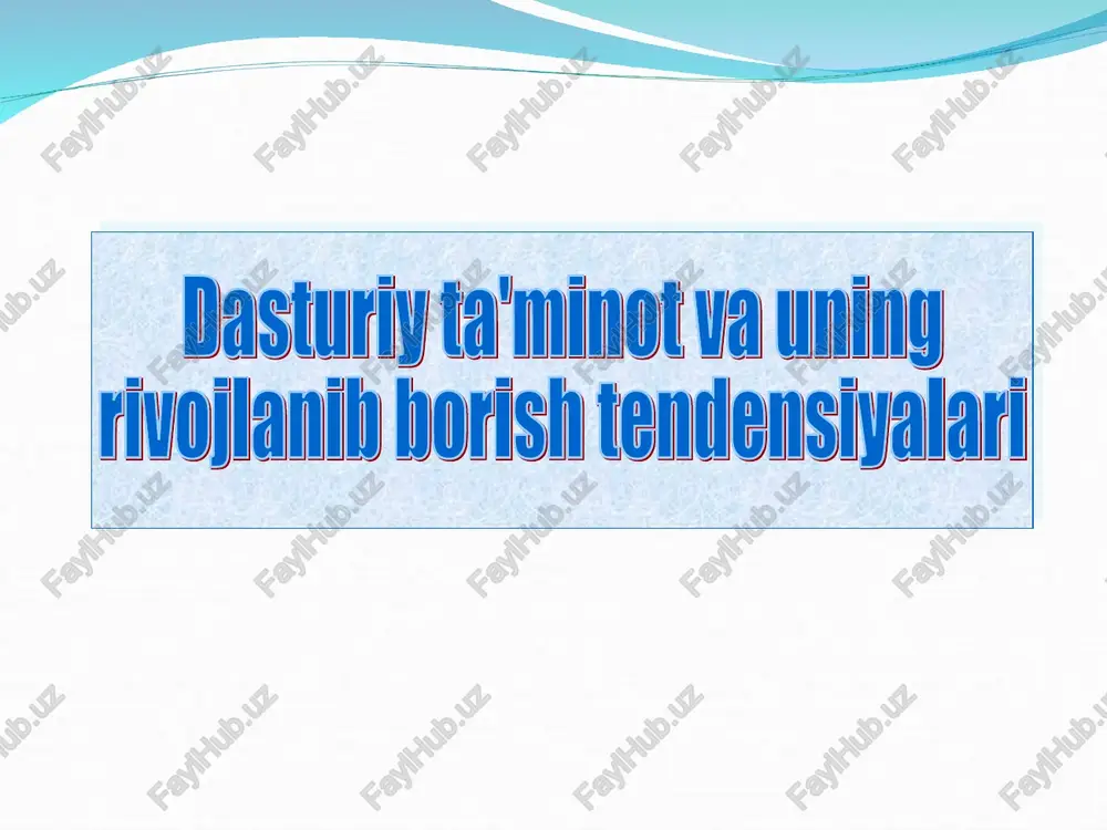 dasturiy ta'minot va uning rivojlanib borish tendensiyalari — PPT