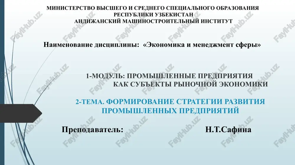 ekonomika i menedjment sferi — PPT